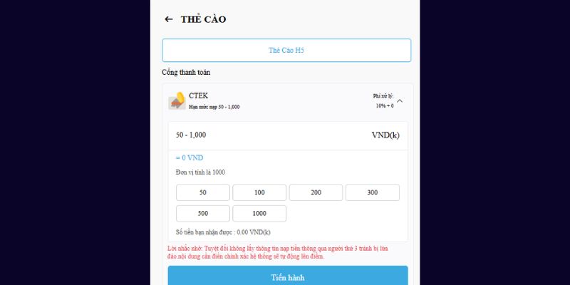 Nạp tiền JUN88 - Thao tác nhanh chóng, tiện lợi 3 Nạp tiền JUN88 bằng thẻ cào nhận chiết khấu 12%