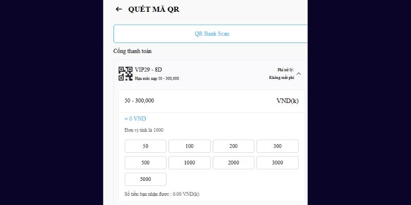 Nạp tiền JUN88 - Thao tác nhanh chóng, tiện lợi 2 Nạp tiền FUN88 qua mã QR