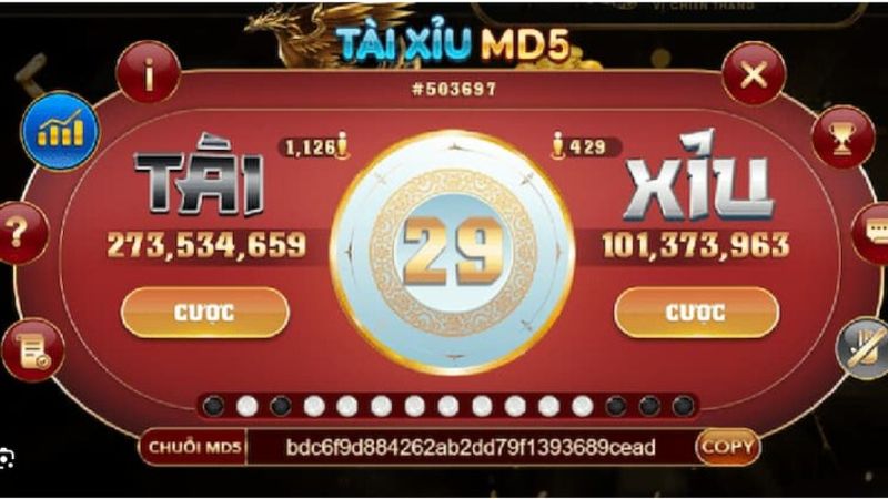 Tài xỉu MD5 JUN88 2 Sử dụng thuật toán MD5, không can thiệp kết quả
